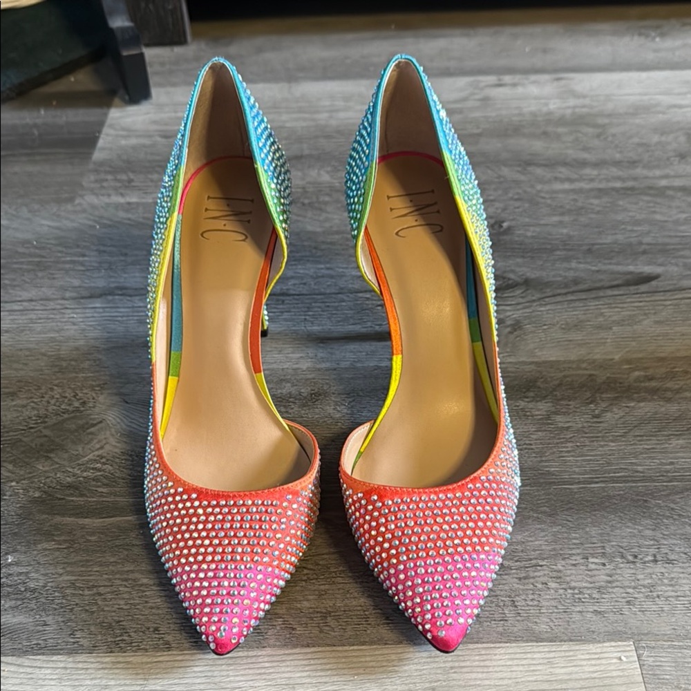 INC International Concepts Multicolor Rhinestone Women's Heels